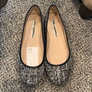 Karl Lagerfeld tweed flats size 9 1/2